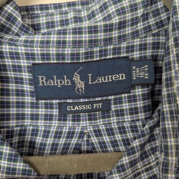 Ralph Lauren Blue Label Checkered Long Sleeve Button Down Shirt - Picture 4 of 5